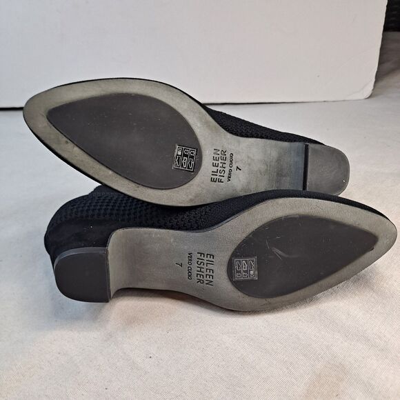 Eileen Fisher Purl Stretch Knit Black Bootie Womens Size 7 - Picture 6 of 9